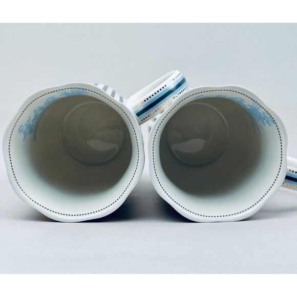 Grace's Teaware Black Striped Mugs w/ Gold Accents Coffee Tea Set of 2 - Picture 10 of 10